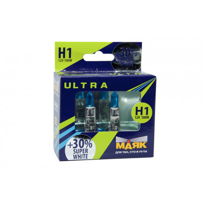 041 Маяк УЛЬТРА H1 12v 100w +30% Super White к-т 82150SW+30%
