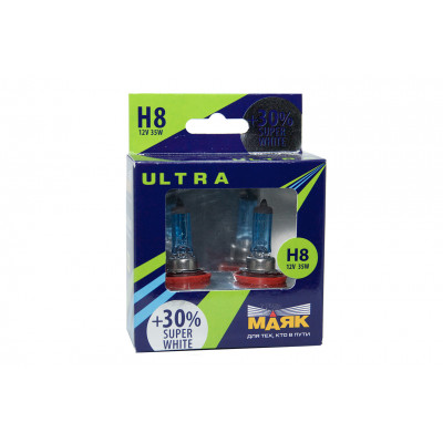 048 Маяк УЛЬТРА H8 12v 35w +30% Super White к-т 82820SW+30%