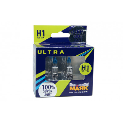 063 Маяк УЛЬТРА H1 12v 55w +100% Super Light к-т 82120SL +100%