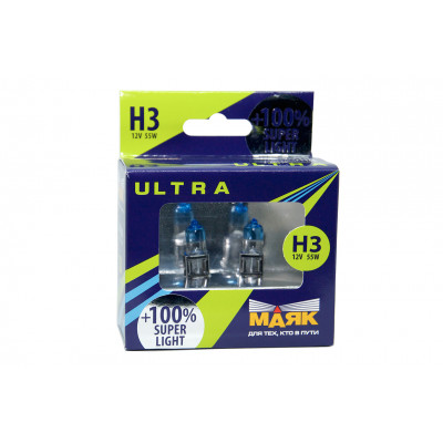 064 Маяк УЛЬТРА H3 12v 55w +100% Super Light к-т 82320SL +100%
