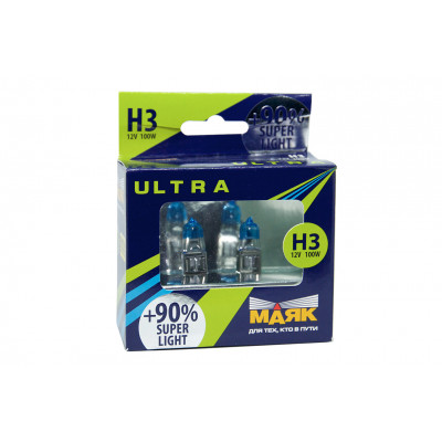 065 Маяк УЛЬТРА H3 12v 100w  +90% Super Light к-т 82350SL+90%