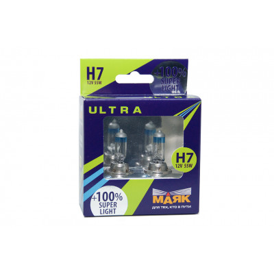 068 Маяк УЛЬТРА H7 12v 55w +100% Super Light к-т 82720SL+100%