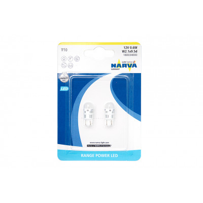 Narva W5W 12v-1,1w (W2,1x9,5d) T10 LED 6000K (габ. б/ц) 18003 (к-т 2шт.)