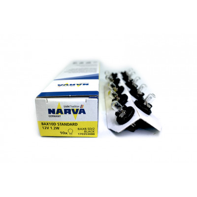 117 Narva BAX 1,2w (BAX8,5d/BAX10d/2) black (щит. с патр.) ВДО с патроном 17035