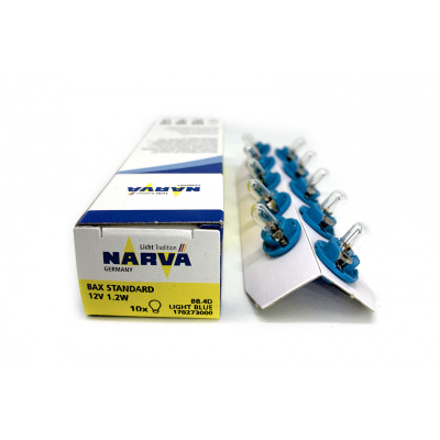 123 Narva BAX 12V-1,2W (BAX8,4d) light blue 17027