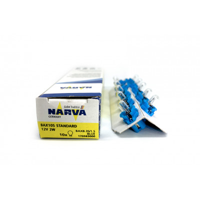 132 Narva BAX 12V-2W (BAX8,3s/BAX10s/1,5) blue 17058
