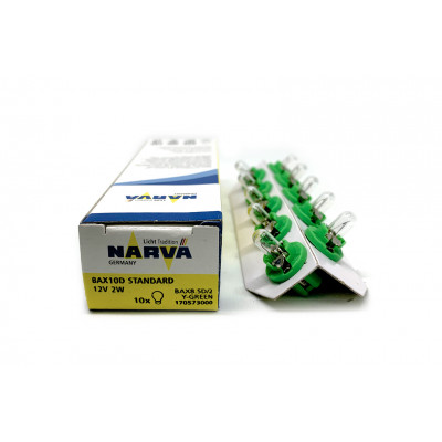 134 Narva BAX 12v-2w (BAX8,5d/BAX10d/2) yellow-green  17057