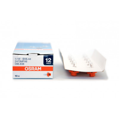 126 OSRAM 12v (1,12w) BX8,4d пластмассовый патрон  2473MFX6