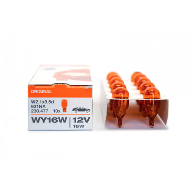 146 OSRAM WY16W 921NA 16W 12V W2.1x9.5D 5XFS10 оранж.