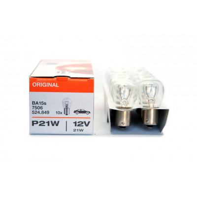 162 OSRAM P21w 12v (21w) BA15s 7506