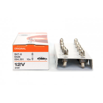 169 OSRAM C3w 12v (3w) SV7-8 двухцокольная 6428 27мм
