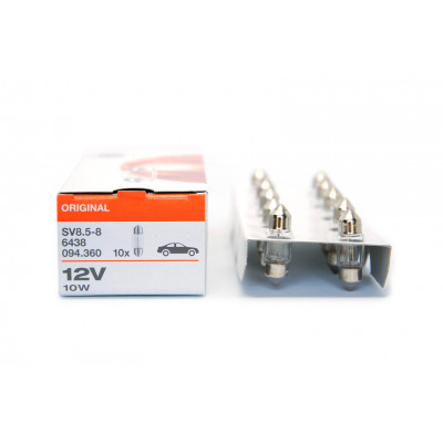 170 OSRAM C10w 12v(10w) SV8,5-8 двухцокольная 6438 28,5мм