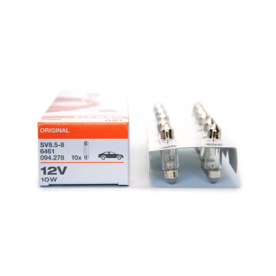 172 OSRAM C10w12v (10w) SV8,5-8 двухцокольная  6461 35мм
