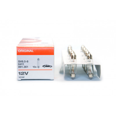 174 OSRAM C15w 12v (10w) SV8,5-8 двухцокольная  6411 41мм