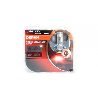075 OSRAM H4 12v (60/55w) P43t-38 +100% света Night Breaker Silver 64193 NBS-HCB EURO BOX