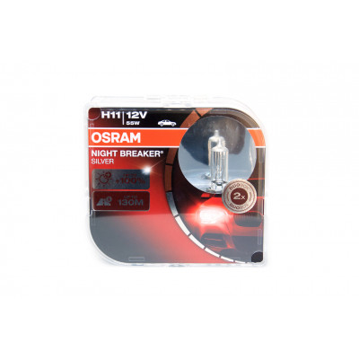 077 OSRAM H11 12v (55w) PGJ19-2 +100% света Night Breaker Silver 64211 NBS-HCB EURO BOX