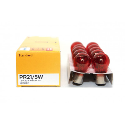 092 PHILIPS P21/5W 12V-21/5W (BAY15d) RED 12495CP