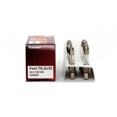 095 PHILIPS Fest T6.2x35 24V-3W(SV6) 13848CP