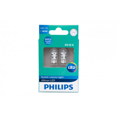 096 PHILIPS Светодиоды W5W 12v 1w (W2,1x9,5d) LED 4000K 12791(11961ULW4X2) 4000KX2