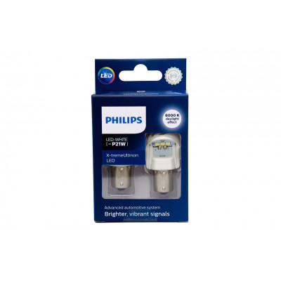 099 PHILIPS P21W 12V/24V-2.7W (BA15s) LED White X-tremeUltinon (к.уп.2шт) 11498XUWX2
