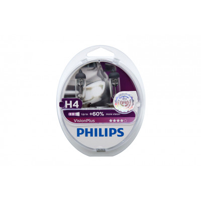 067 PHILIPS Vision Plus H4 60/55w (P43t) (+60%) 12342VPS2