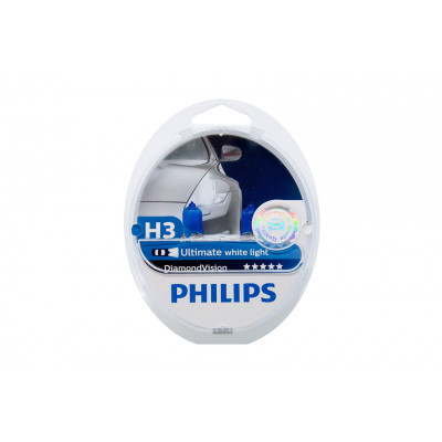073 PHILIPS Diamond Vision H3 55w (Pк22s) (брил.-синий спектр 5000K) 12336DVS2