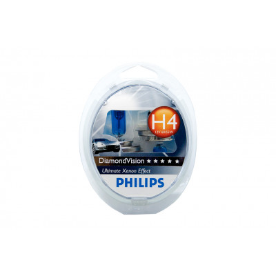 074 PHILIPS Diamond Vision H4 60/55 (P43t) (брил.-синий спектр 5000K) 12342DVS2