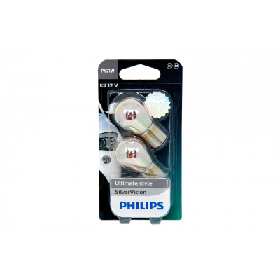 082/1 PHILIPS PY21W 12v 21w (BAU15d) (серебристый дизайн) Silver Vision 12496SVB2