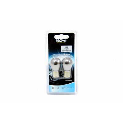 078 PROsvet 12v 21w (BAU15s) SILVER CHROME (1конт.)  со смещ. цок. оранжевая (к-т)
