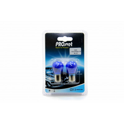 087 PROsvet 12v 21w (BAU15s) DARK BLUE (1конт.)  со смещ. цок. (к-т)